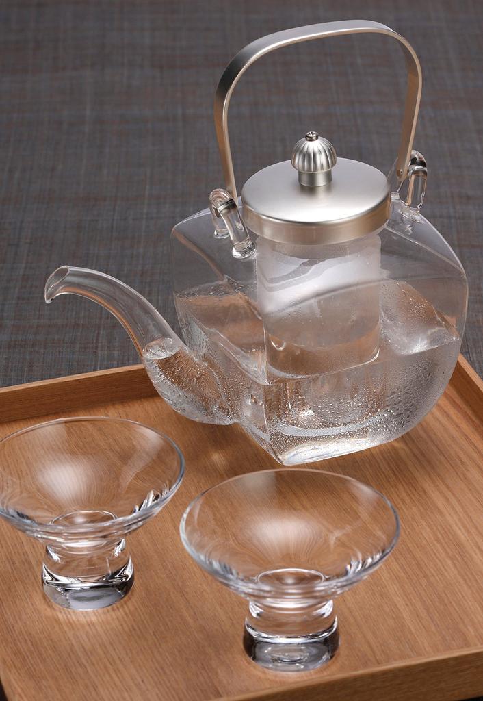 Hirota Glass Square Silver Pot, Soft, 450ml, 154-SLF