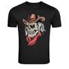 Cowboy Totenkopf Westlicher Hut Bandana Grafik T-Shirt