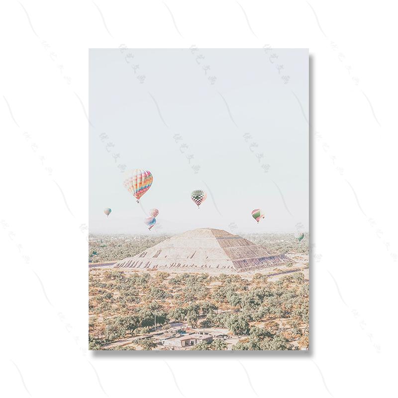 

Мексиканский принт, набор из 6 туристических художественных постеров, фотография, художественная картина на холсте, европейский пейзаж, пирамида, старая постройка, домашний декор 21x30cm No Framed