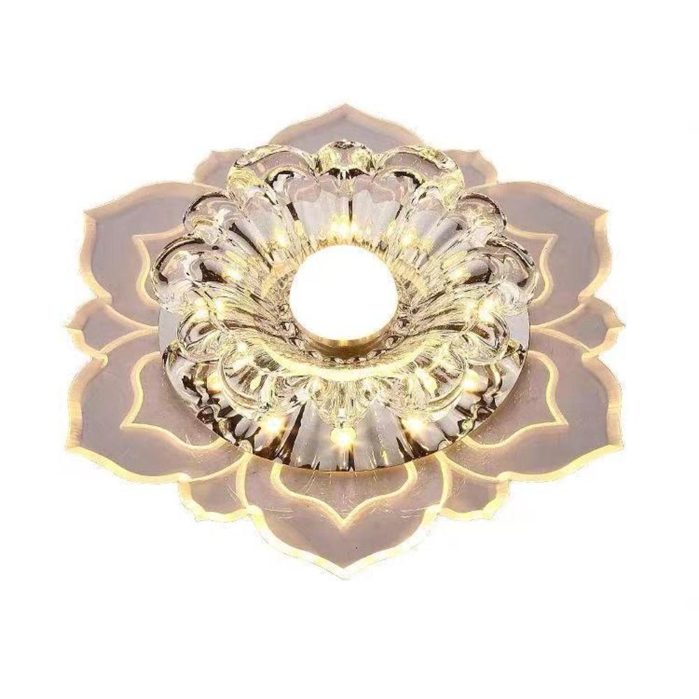 Modern LED Ceiling Lights Crystal Petals Pendant Lamp Crystal Flower Chandelier Living Room