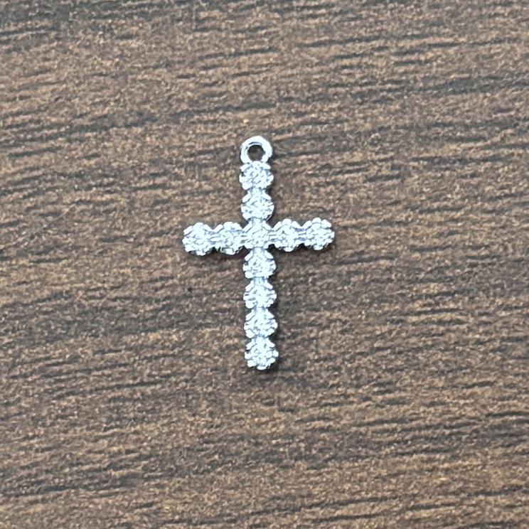 18K Gold-Plated Women's Stainless Steel Cross Necklace with CZ Zirconia