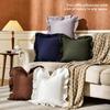 Confezione da 2 Federe per Cuscini Decorativi 100% Cotone Pre Lavate con Volant per Divano Letto Camera da Letto 18x18 Pollici