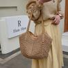 Summer Straw Bag for Women Seaside Vacation Beach Woven Bag Large Capacity Shoulder Tote Bag