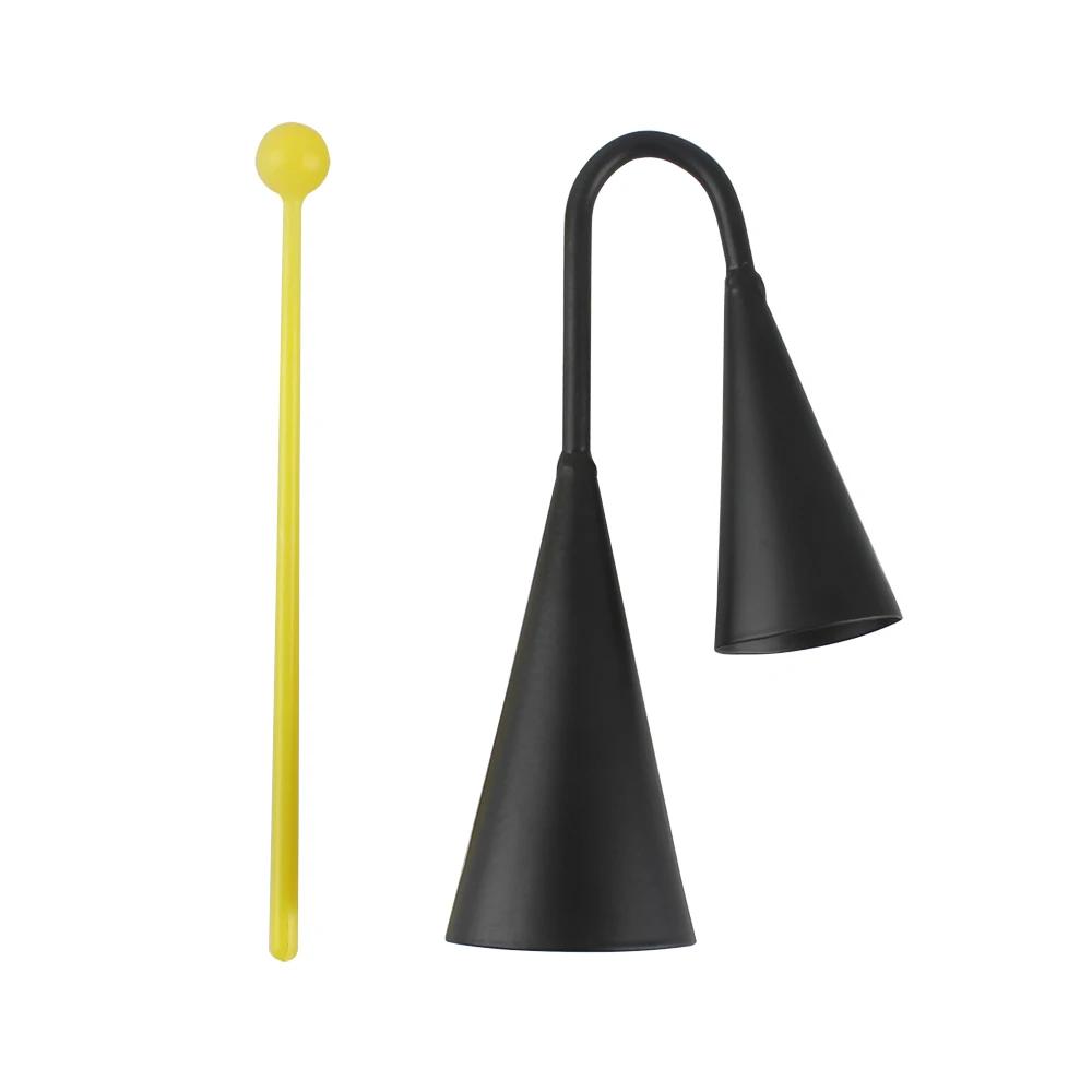 IRIN Two Tone Cowbell Metal Double Bell Binaural Cowbell Percussion Instrument Accessories with Drum Stick Children's Gifts