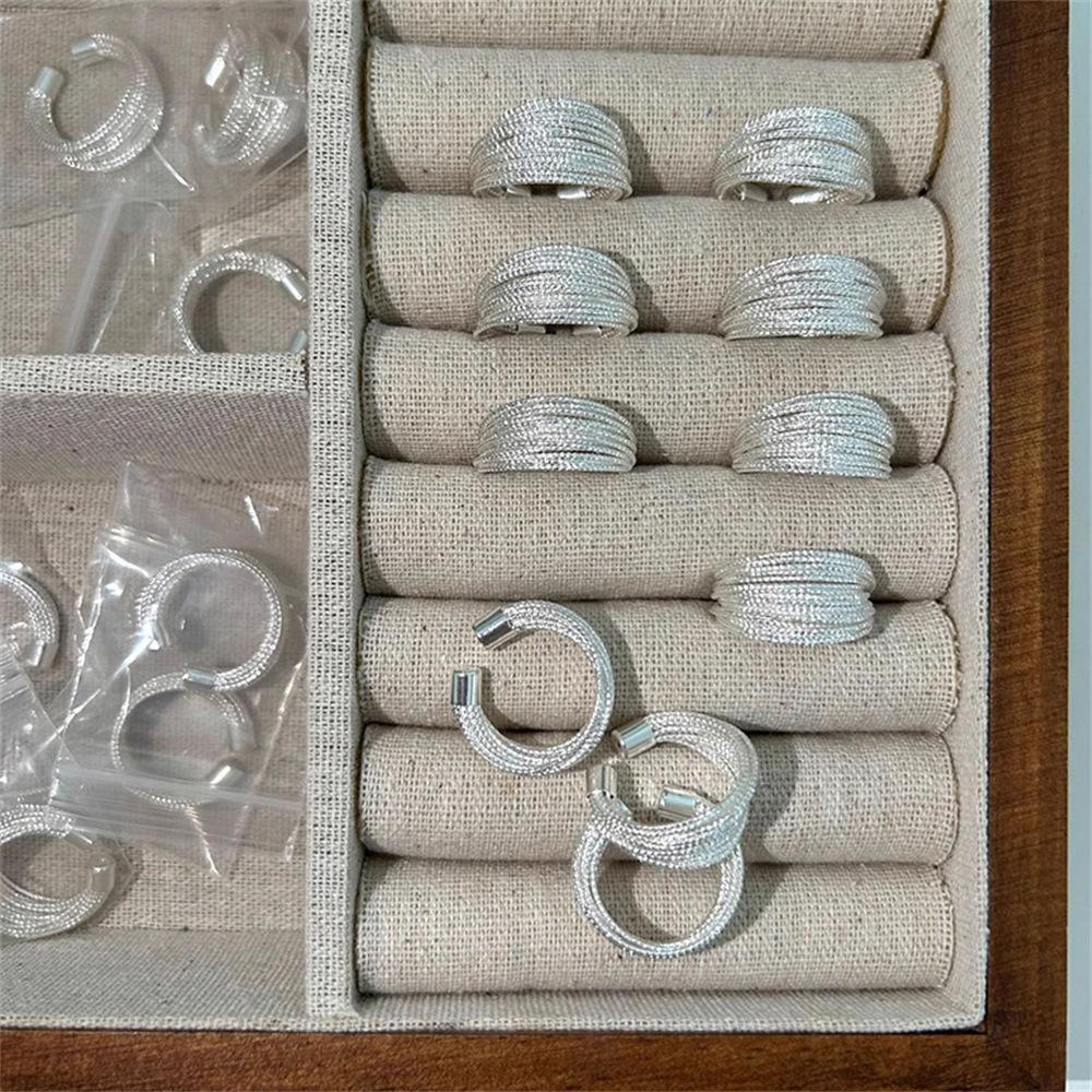 Heavy industry fine flash multi-layer silver wire ring fashion personality temperament versatile niche design ring jewelry