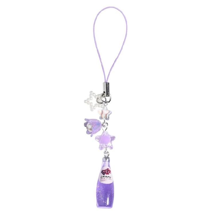 

Keychain Crystal Flower Bead Keychain Women Star Flower Beaded Keyring Ornament фиолетовый