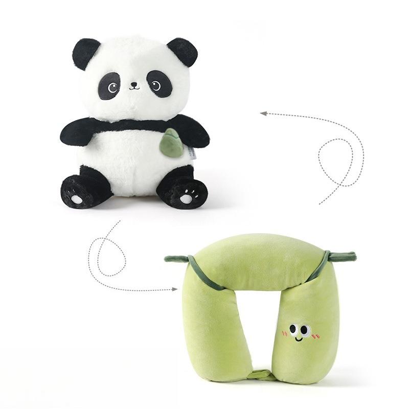 Cute Cartoon Deformable U Shaped Pillow Foam Particle Neck Support for Car Cervical Protection Toy Throw Pillow Playful Gift