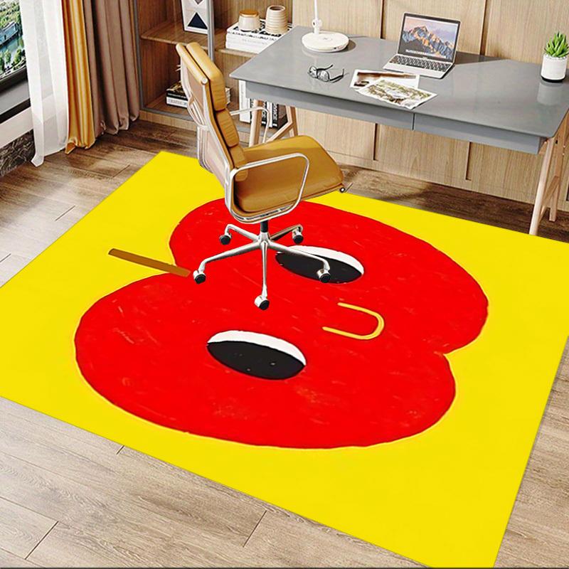 1PC Apple Smiley Anti-slip Carpet, Suitable for Office, Bedroomand Playrooms. It Can Also Be Used As a Sofa Footrest cover-W32