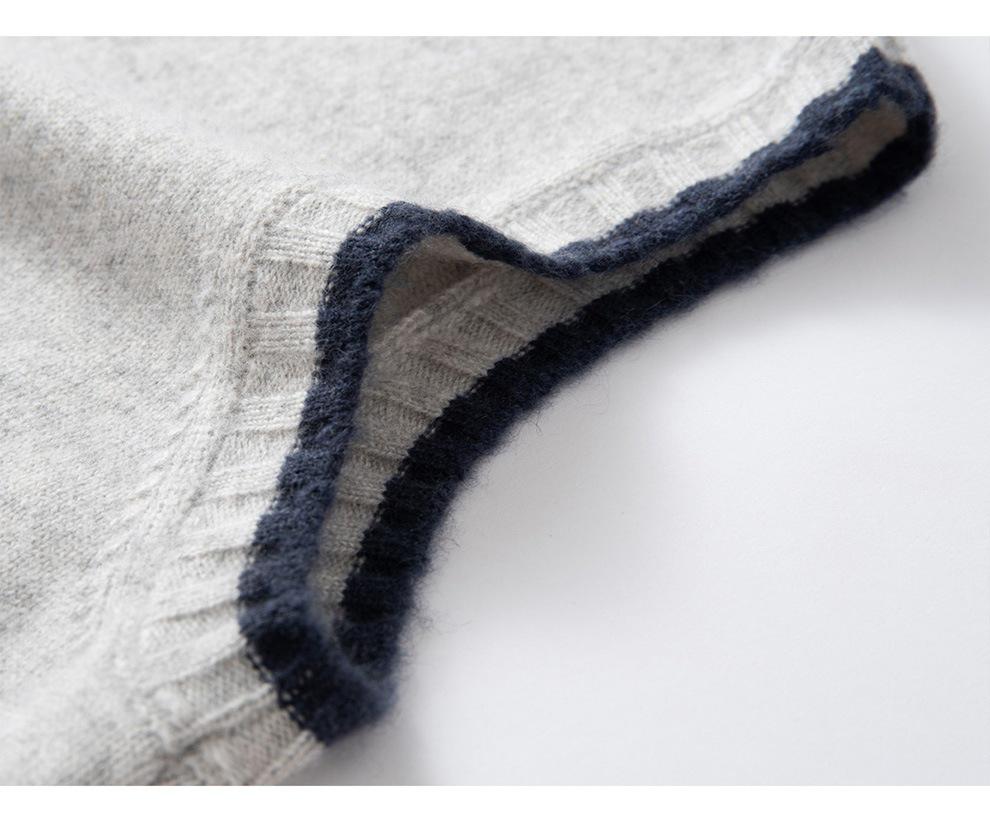 Women's Early Autumn Cashmere Knit Vest - Round Neck Sleeveless Cardigan Pullover