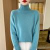 Women S Stand Collar Long Sleeve Loose Solid Knit Sweater