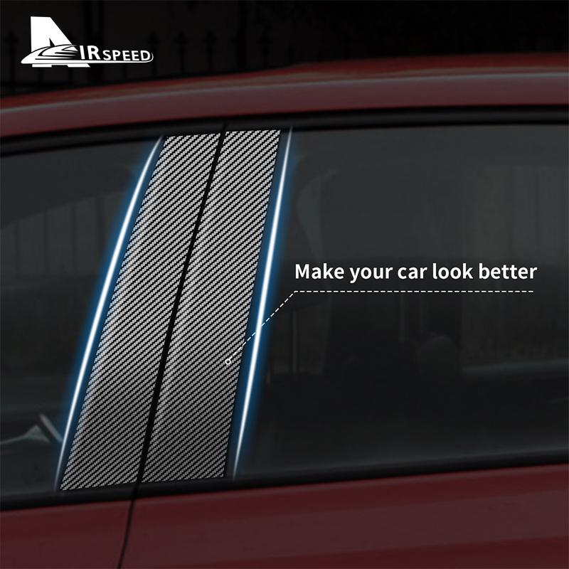 Carbon Fiber B Pillar Cover Car Window Column Decorative Sticker for Volkswagen VW Golf 6 7 8 MK6 MK7 MK8 2010- Accessories