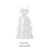 Kaslead New Arrival Women's Clothing Fashion Style Casual Minimalist Three-Dimensional Flower Laminated Midriff Outfit Sling Dress