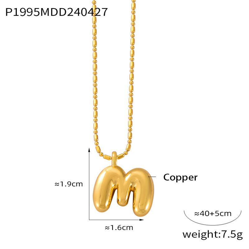26 English Letter Copper Pendant Titanium Steel Necklace Female Niche Personality Collarbone Chain