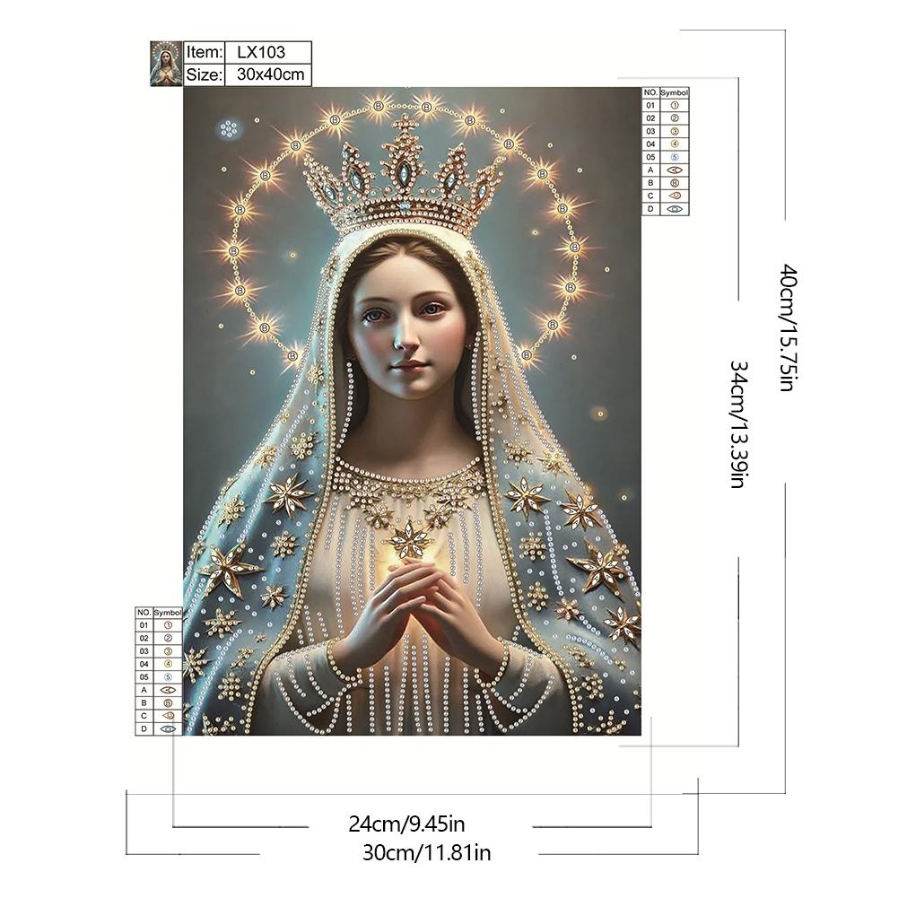

30x40cm Diamond Painting Kit for Adults Beginners Marian Religion Series 5D DIY Embroidery Cross Stitch Home Wall Decor & Gift