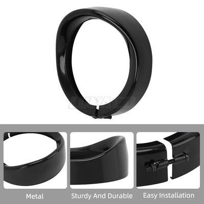 Aro Visor de Acabamento para Farol de Motocicleta Preto 7" Para Harley Touring Street Glide Road King Glide FL Softail 1984-em diante