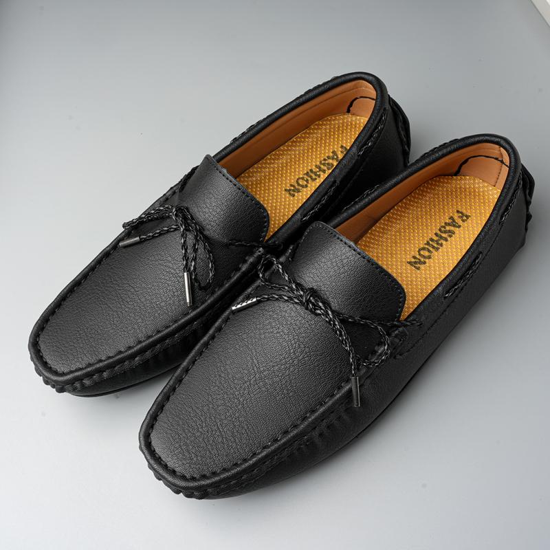 

Мужские высококачественные кожаные мокасины, мужские туфли на шнуровке из матовой кожи, мужские туфли на плоской подошве, модная мужская обувь, мужские туфли для вождения, размер 38-49 49 чёрный
