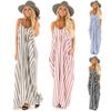 Comfortable And Oversized Women Summer Striped Long Maxi Dress For Casual Beach Days