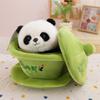 Cultural and Creative Tea Cup Giant Panda Plush Toy Tea Room Activity Gift Children Comfort Doll Zoo Souvenir