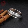 Factory Price S925 Silver Movable Great Wall Pattern Ring Men Women Real Silver Double-layer Rotatable Rings Jewelry