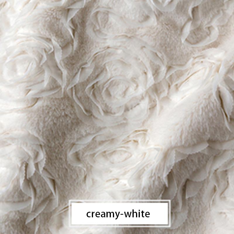 140*50cm Şakayık Tavşan Kadife İşlemeli Peluş Kumaş Kalın Suni Kürk Kumaş Kışlık Mont Kürk Yaka Giysi Fotoğraf Aksesuarları Dekor