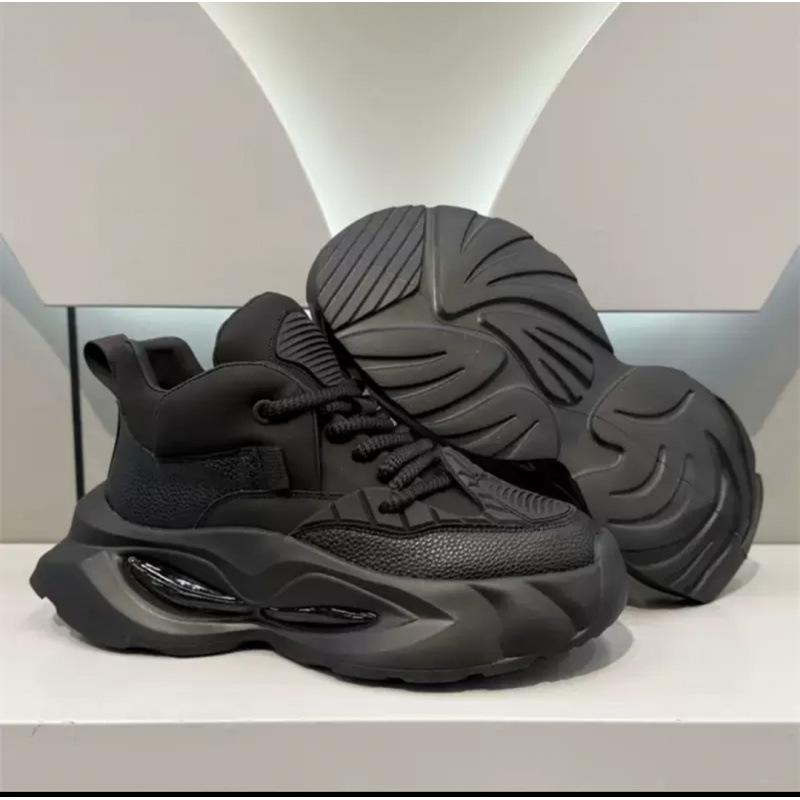 2025 Spring New Thick-soled Heightening Dad Shoes Thickened Comfortable Trendy Wear-resistant Casual Shoes Korean Version Simple Men's Shoes