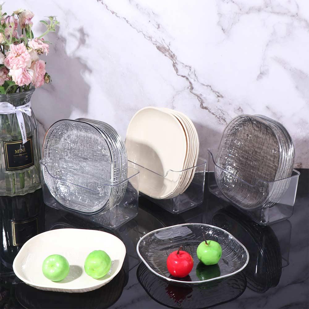 Plastic Candy Plate Transparent Dinner Plate Easy To Clean Fruit Plate  Kitchen