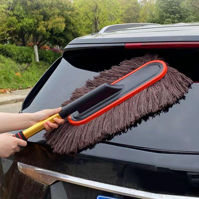 Retractable Car Wax and Dusting Brush - Self-Service Mop for Car Wash and Dust Sweeping