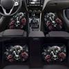 4pcs Gothic Car Floor Mats Set - Non-Slip Anti-Slip Floor Liners With Full Coverage Front, Rear, Trunk - Elegant Black/Red Rose