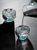 Creative Crystal Faceted Liquor Glasses  Vodka Whiskey Spirits Glasses Turquoise Scales Dispensers Home Sip Glasses Bar Utensils