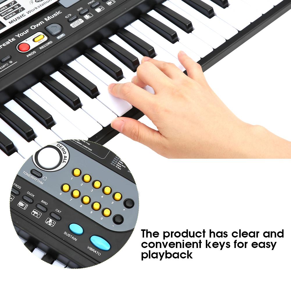 Electronic Keyboard 54Keys Multifunctional Children Music Teaching Toy with Microphone