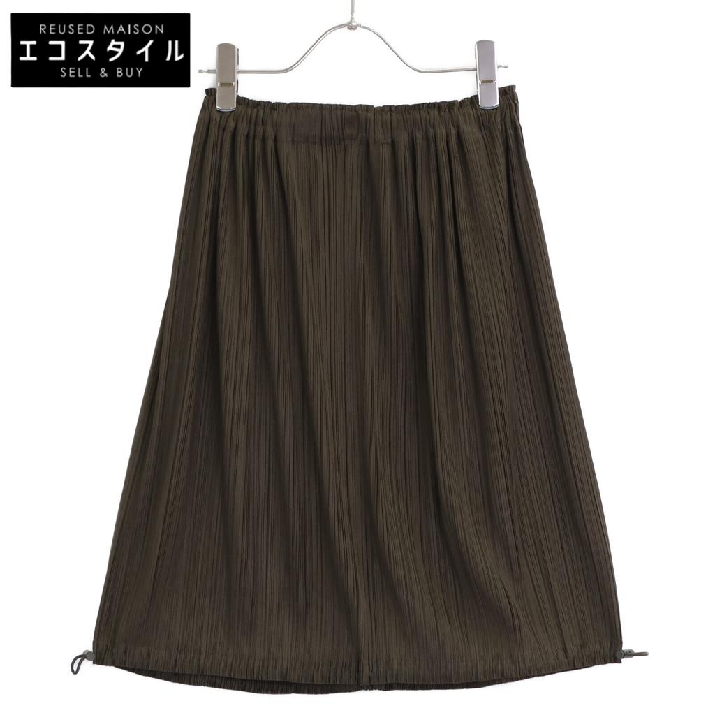 PLEATS PLEASE PP81-JG206 18Stainless Steel Khaki Skirt Skirt 1 khakiUsed