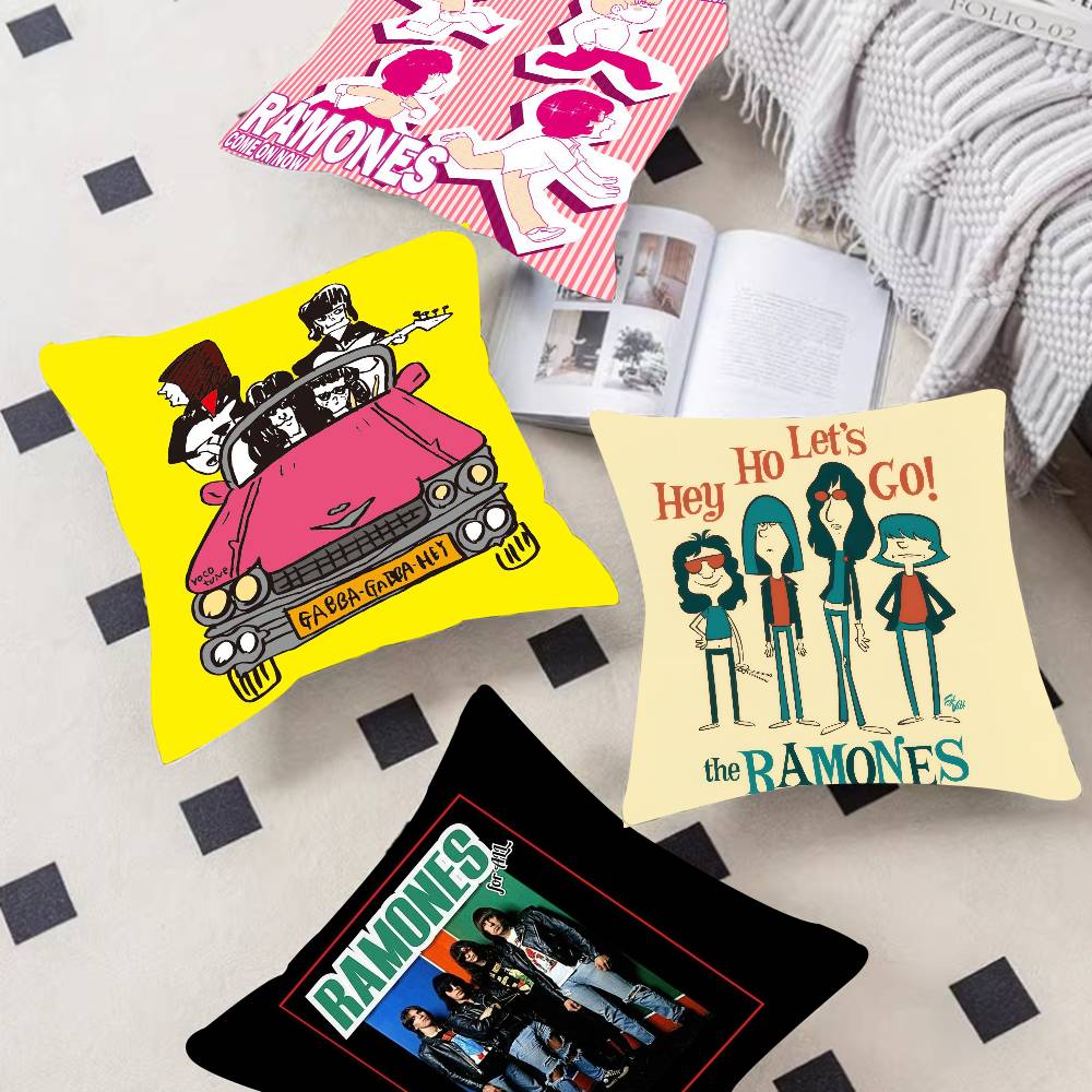 Personalized Picture Text Home Decorative Pillows Household Gifts 45X45Cm Rock Band R-Ramones Anime