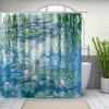Monet-style Water Lily Shower Curtain Impressionist Garden Design Digital Print High-Quality Bathroom Partition Curtain