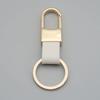 Custom Logo Name Simplicity Matte Finish Metal Leather Keychain with Laser Engraved Keyring Key Ring Chains  Creative for Gif