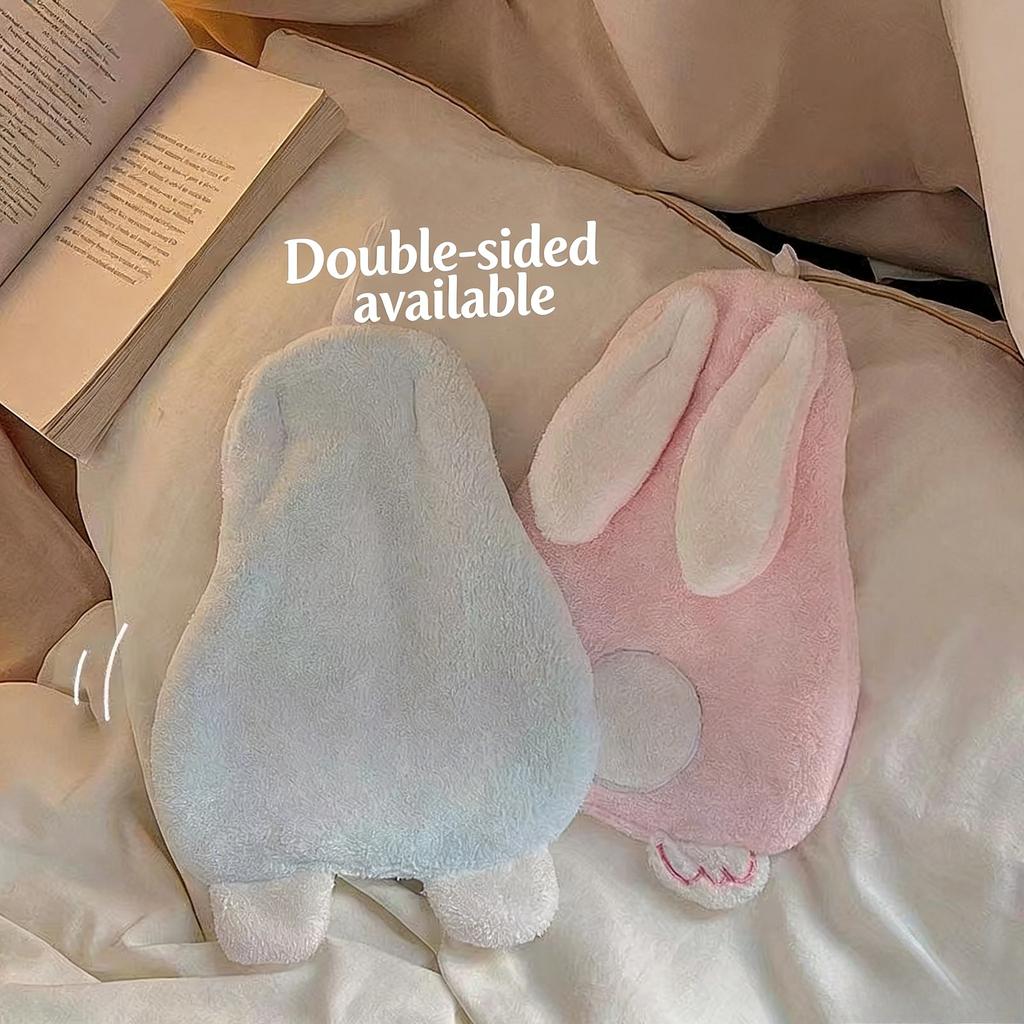Soft Coral Fleece Hand Towel,Cute Rabbit Pattern,Thick and Absorbent Material,Hanging Hand Towel,Bathroom and Kitchen Towel.