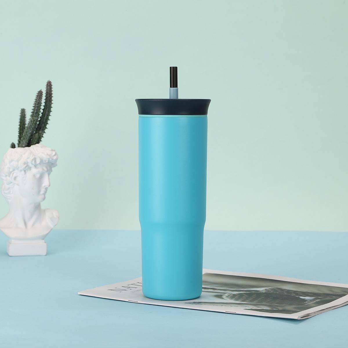 304 Stainless Steel Vacuum Insulated Portable Car Cup, Large Capacity Ice King Cup 24oz