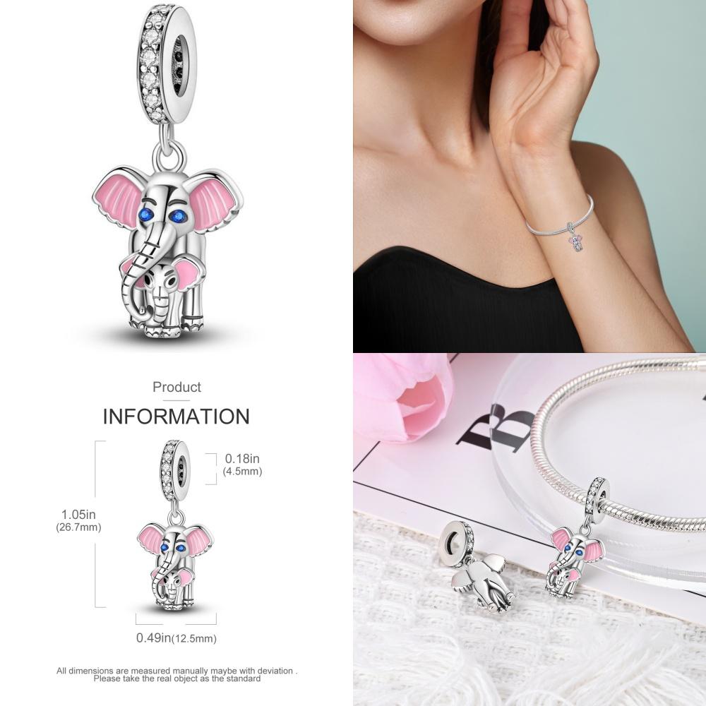 Echte kupferfarbene Elefanten-Anhängerperlen passend für feine Original-Armbänder feiner DIY-Geburtstagsschmuck für Frauen