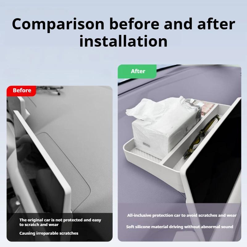 For MG4 EV 2025 2026 TPE Storage Box Behind Central u Control Screen Dashboard Organizer Interior Car Accessories
