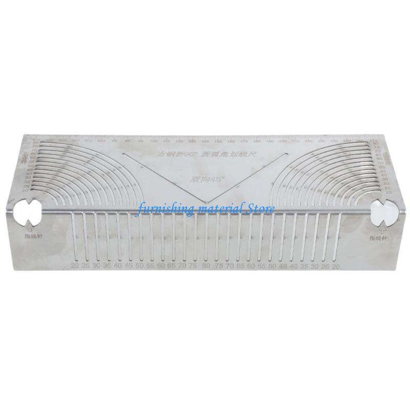 Y5GD Square Tube Folding Right Angles Drawing Tool Round Corners Line Drawer Tool