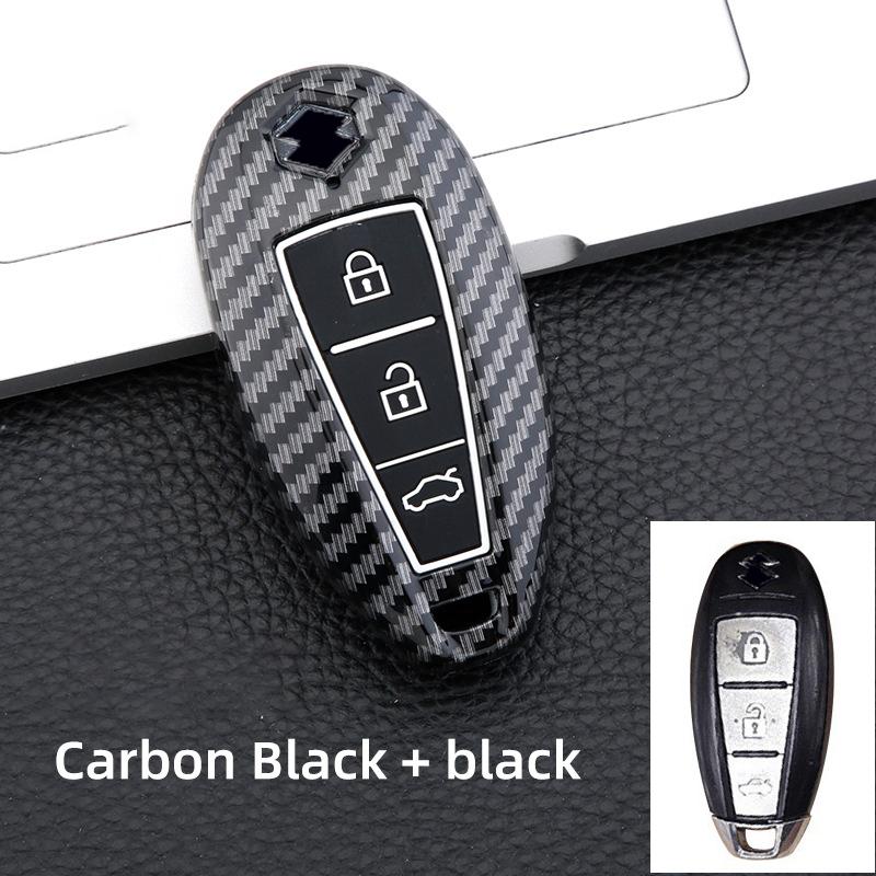 Abs Carbon Car Smart Key Cover Case Bag Protector Keychain For Suzuki Baleno Ertiga Ciaz Ignis Kizashi Swift Sx4 S-Cross Vitars