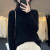Women's Autumn-Winter Wool Knit Sweater - Half-High Collar, Solid Color, Slimming Pullover with Long Sleeves
