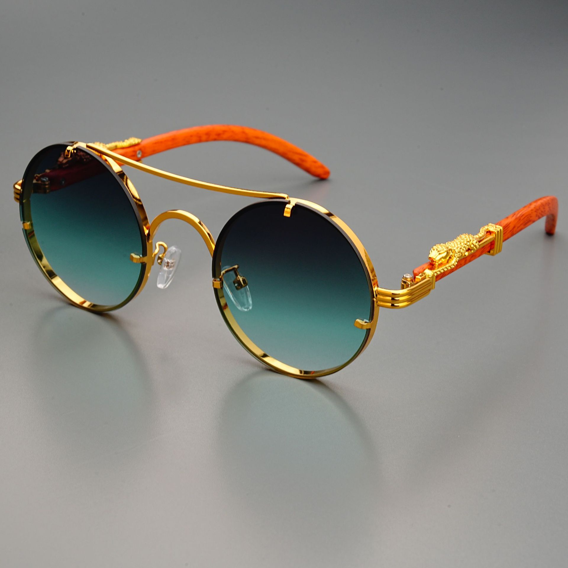 Myopia Sunglasses Women's Latest Stylish Classic Round Sunglasses Personalized Alloy Metal Leg Design Retro Ocean Film Men's Outdoor Driving Eyewear