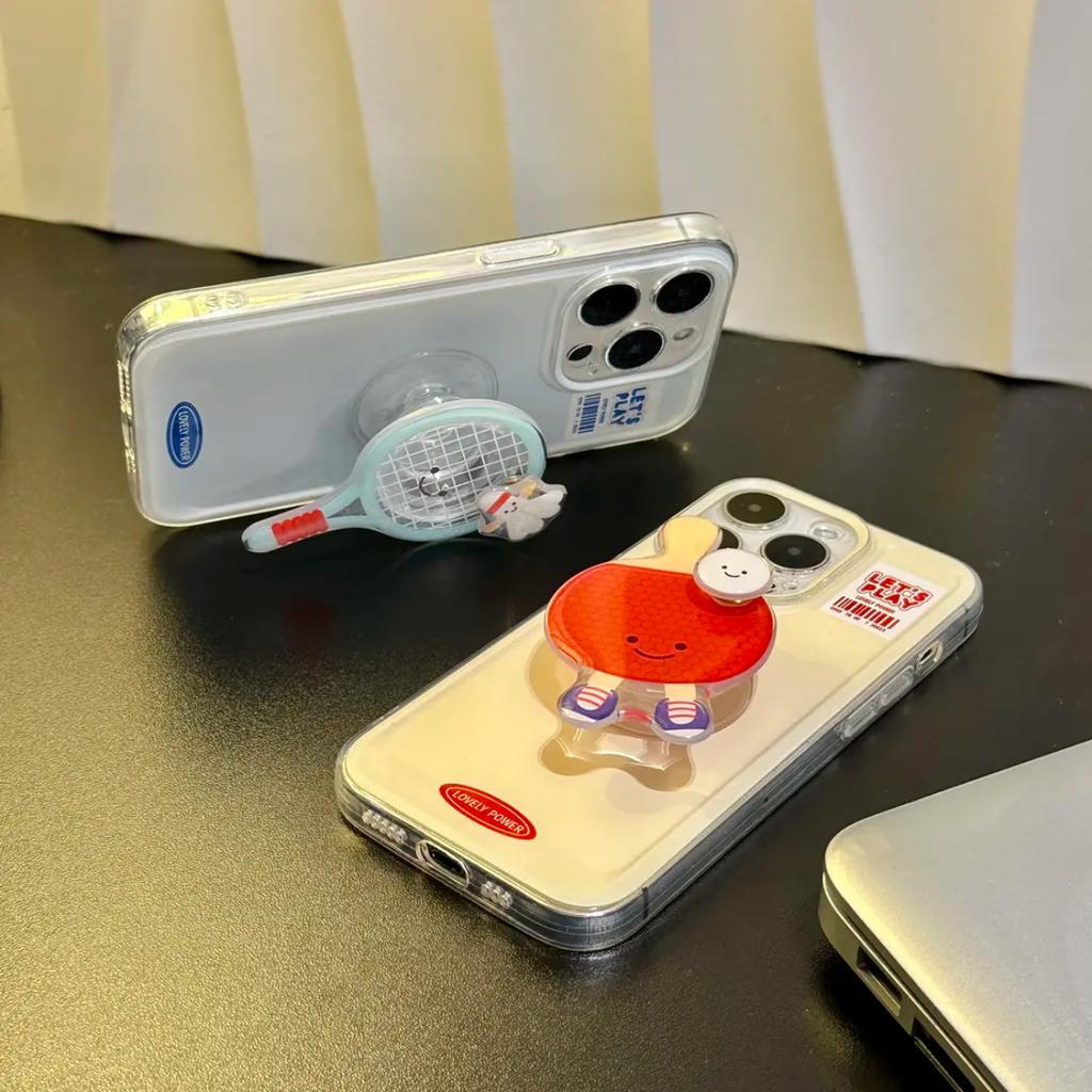 Feather Table Tennis Racket Stand Suitable for IPhone16 15 Protective Case Apple 14 Mobile Phone Case 13 New Model 12 Women