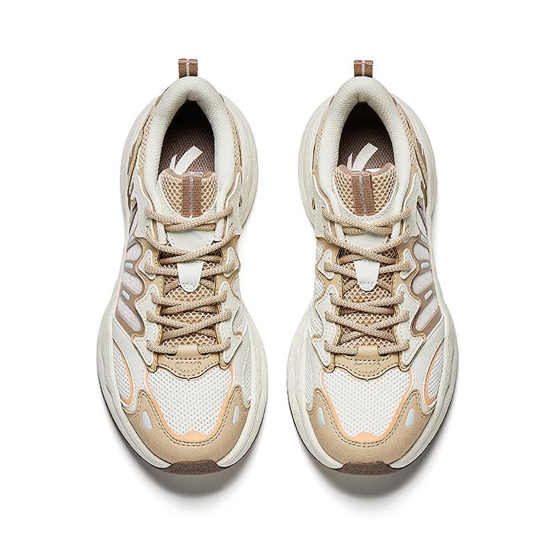 Anta Cushioning Abrasion Resistant Cushioning, Wear Resistant Low top Chunky Sneakers Women's Khaki 122538851-4