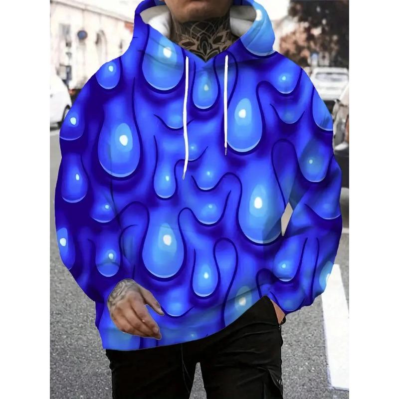 Autumn 3D Graffiti  Abstract Art Pattern Printed Hoodies Fashionable Casual Sports Long Sleeved Men's Hooded Sweatshirts