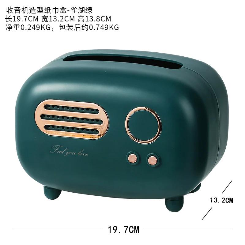 Retro model rádia Krabička na papírové kapesníčky Stolní držák papíru Vintage zásobník Úložný prostor Pouzdro na ubrousky Organizér Ornament Vlhčené ubrousky Dekorace