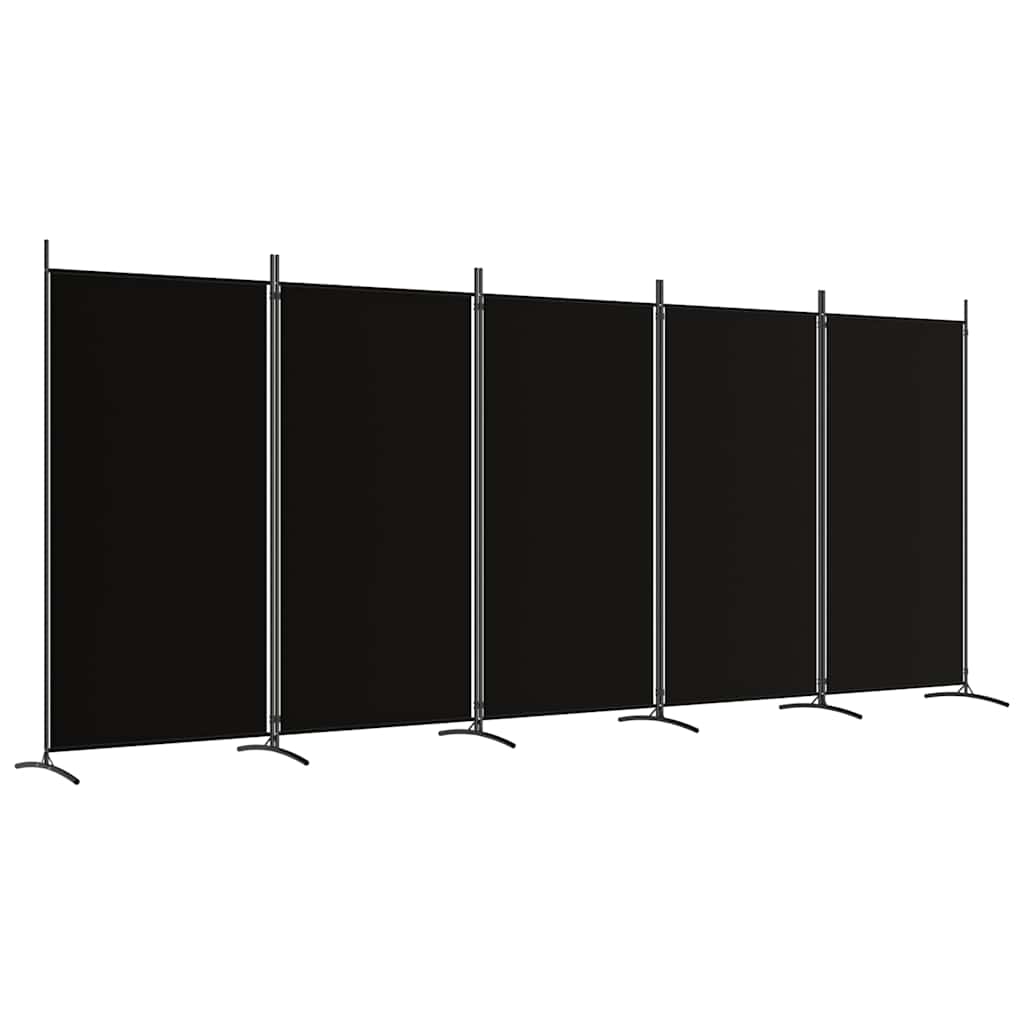 Vidaxl 5-Panel Room Divider, Black, 433X180 Cm, Fabric