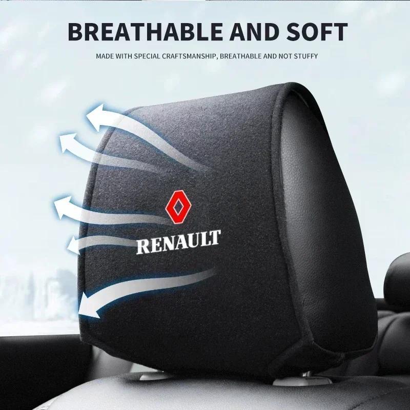 2026 Hot For Renault Hub Caps Car Headrest Cover Seat Head Pillow Neck Headrest Cover For Renault RS Clio Megane 2 3 4 Captur Tr