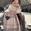 Retro Fashion Winter Women Knitted Scarf Headscarf Casual Preppy Plaid Tassel Scarve Lady Mujer Wrap Shawl Korean New Christmas