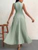 Summer New Style Pleated Patchwork Long Dress Elegant Sleeveless Slim Fit Evening Gown Party Dress